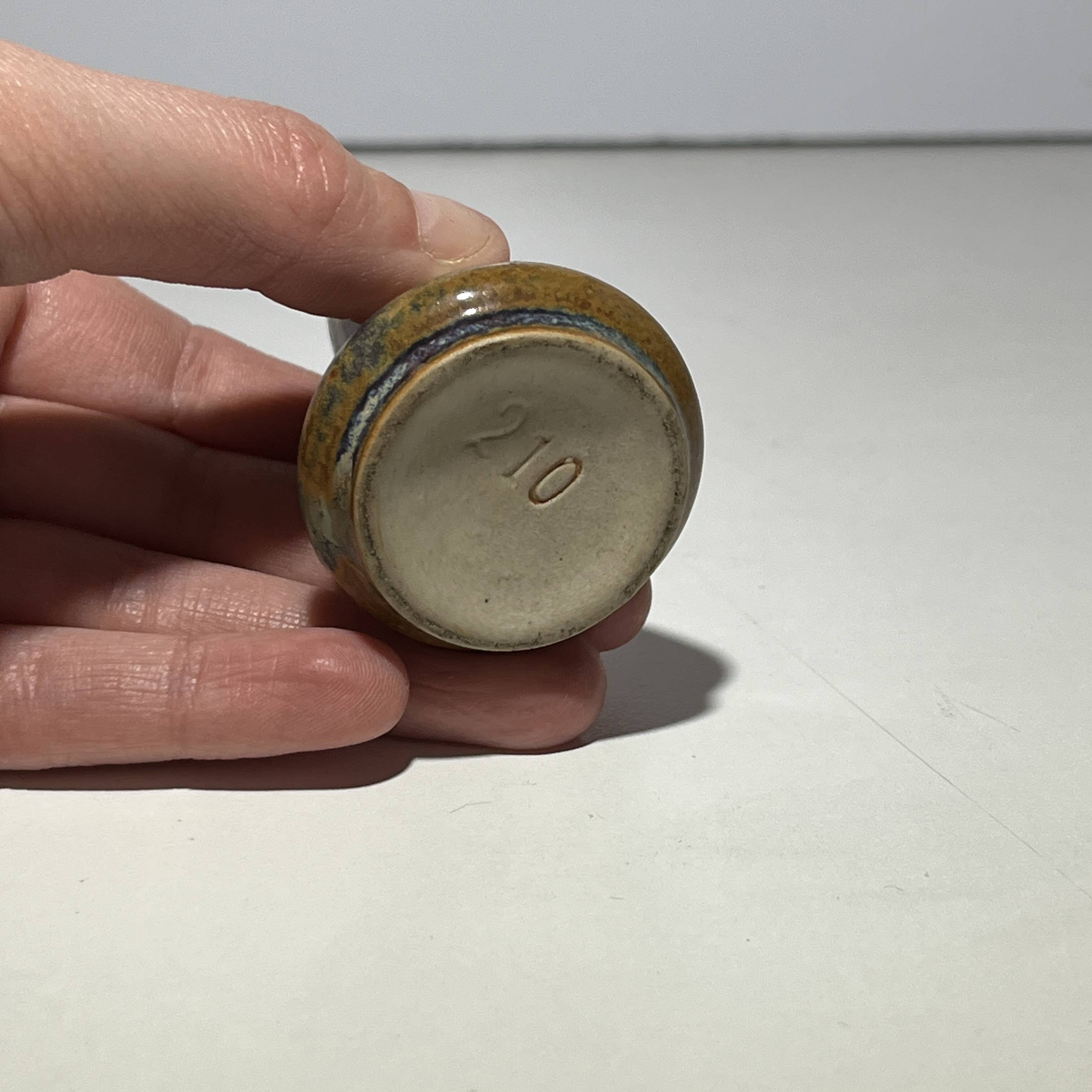 Set of 7 miniature stoneware vases, Denbac & Charles Greber, France, early 20th century