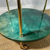 Small emerald green side table ALDO TURA, Italy 1960s