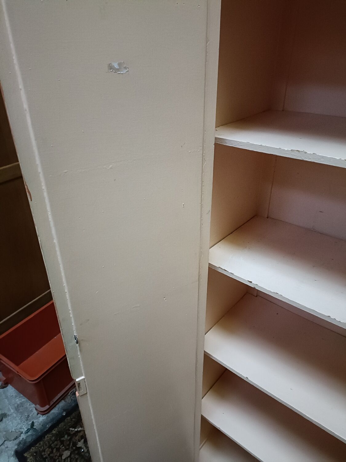 Vintage two-door cabinet with shelves
