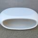 Table basse laquée blanche design Space Age forme libre vintage
