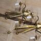 Golden floral wall lamps