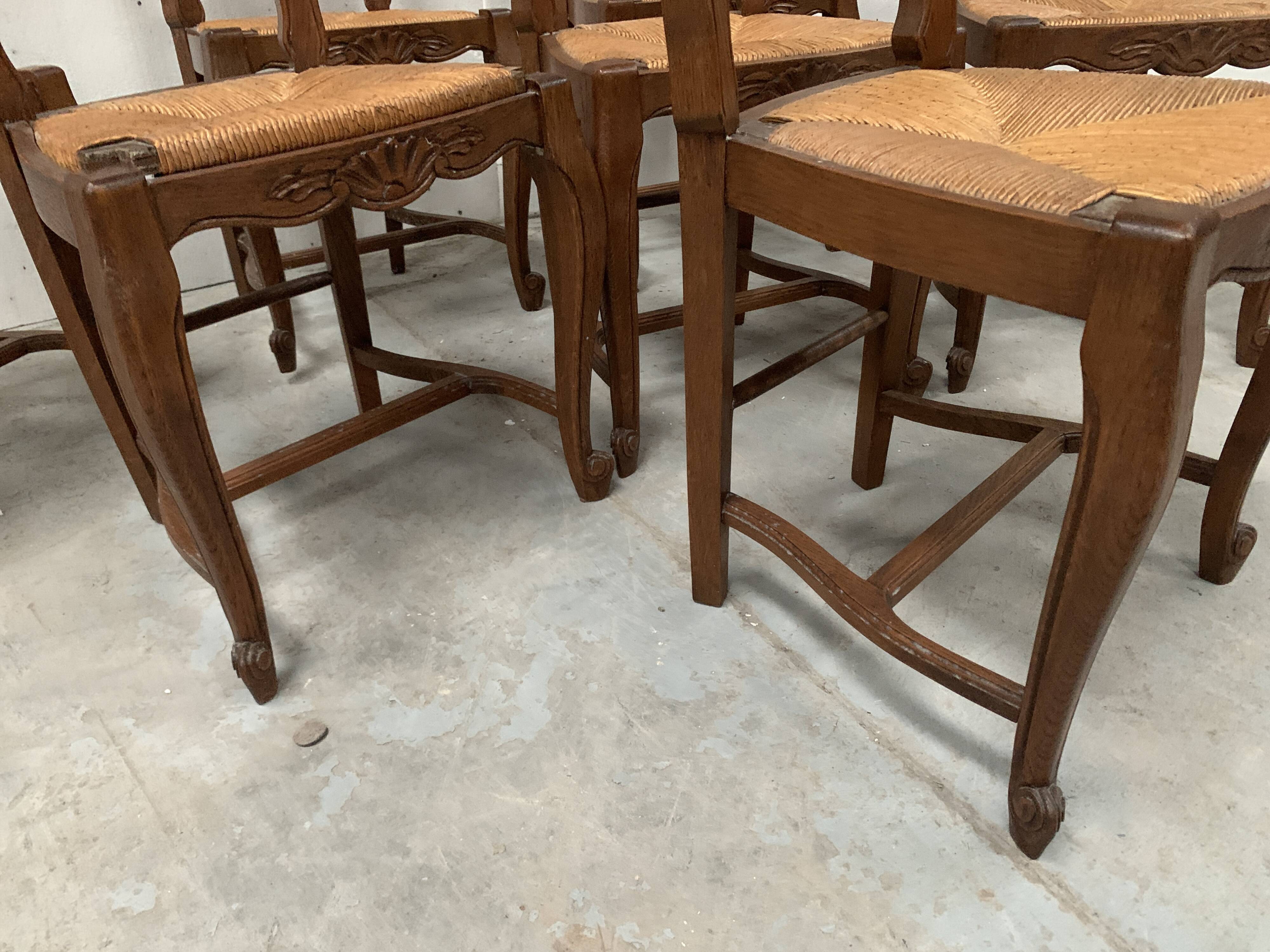 Set of eight 20th-century Regency-style chairs in solid oak