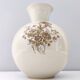 Ivory Ceramic Vase with Brown Floral Details by Rosenthal, Italy