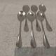6 individual silver-plated metal sauce spoons with hammered baguette handles