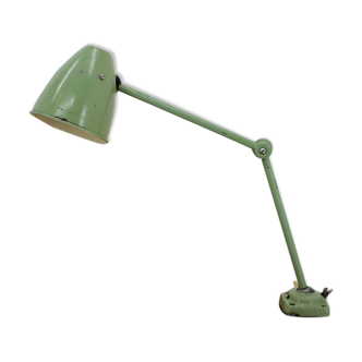 Industrial adjustable metal table lamp with patina, 1950´s