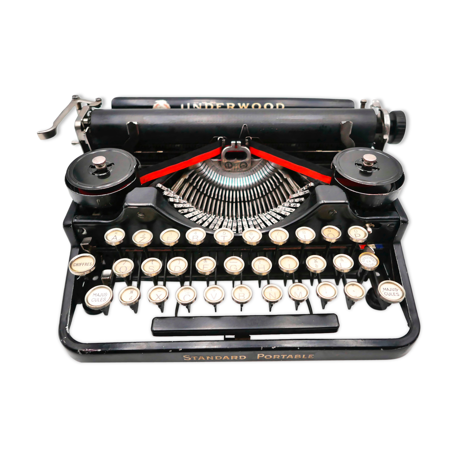 1926 new tape revised black tape underwood typewriter 3 bank