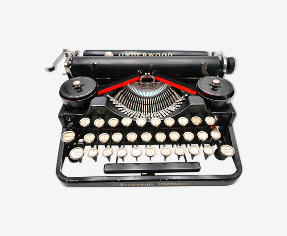 Machine à écrire underwood portable 3 bank noire révisée ruban neuf 1926