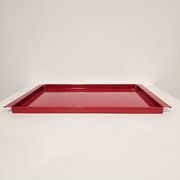 Vintage Italian Red Metal Trays / Mid-Century Modern Decorative Servin