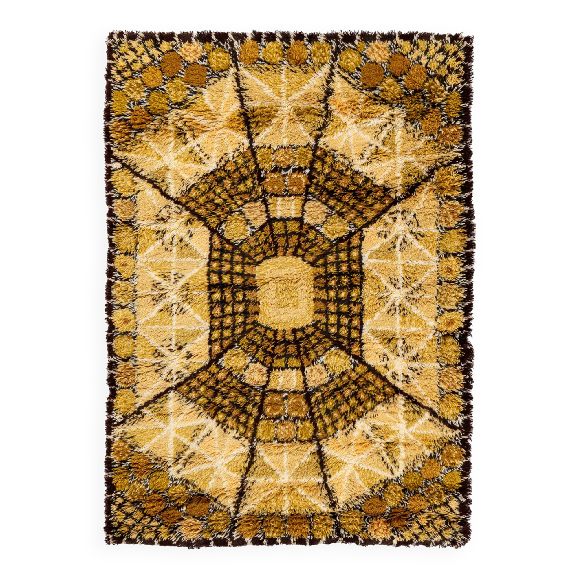 Scandinavian Modern Rya Rug by Marianne Richter for AB Wahlbecks. 192x135 cm (76x53 in).