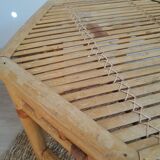 Hexagonal bamboo side table - vintage