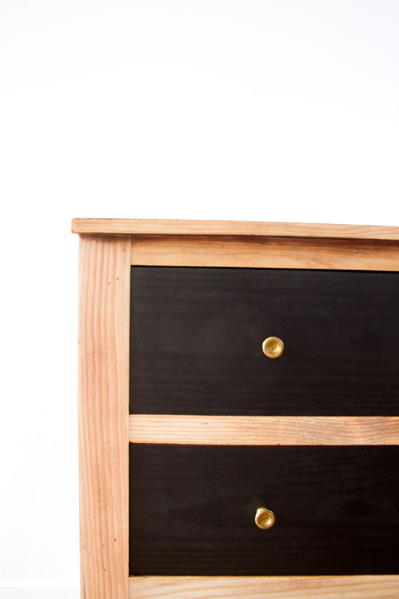 Commode vintage noire et bois