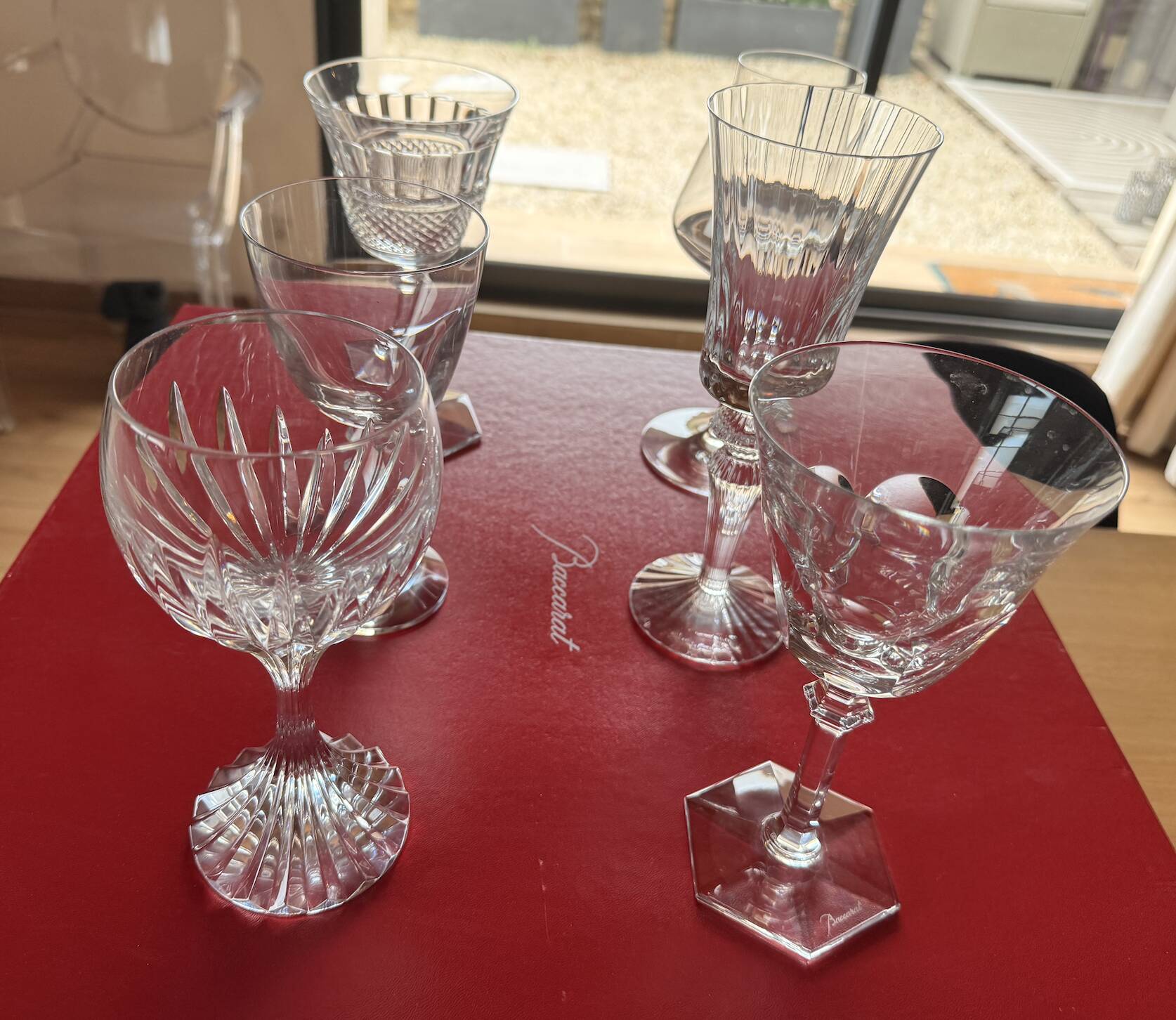 Set of 6 Bacarra glasses in their original packaging.