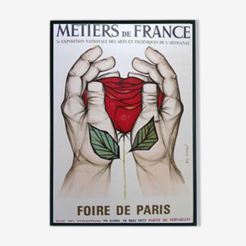 Affiche originale Foire de Paris, Métiers de France 1972. Marc Lackman.