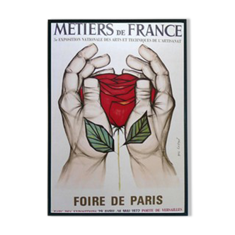 Affiche originale Foire de Paris, Métiers de France 1972. Marc Lackman.