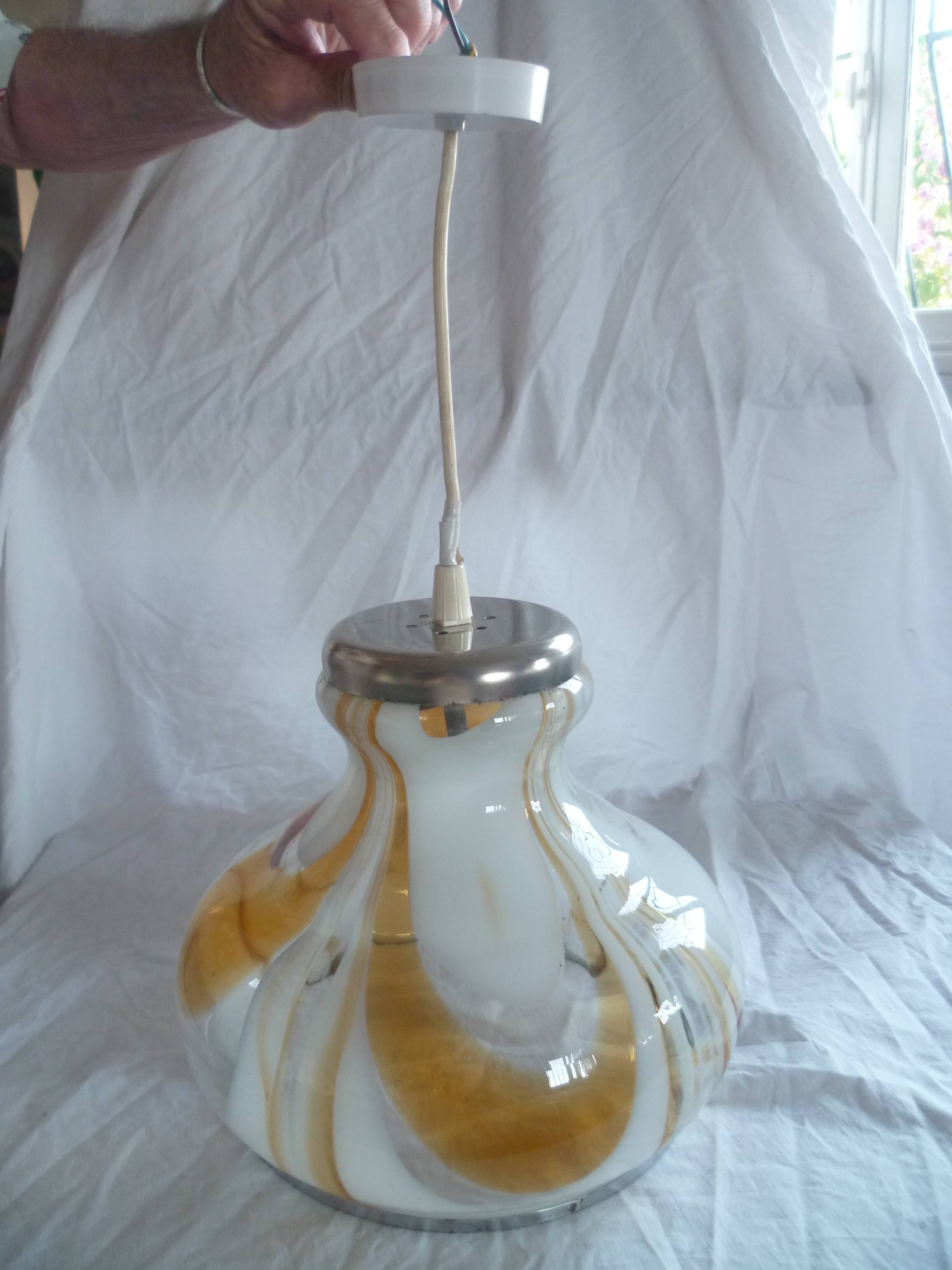 Murano glass ceiling light chandelier Space Age 70's design rolly vintage
