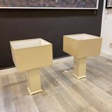 Pair of Wooden Living Room Table Lamps