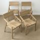 Set of 4 designer chairs in solid oak