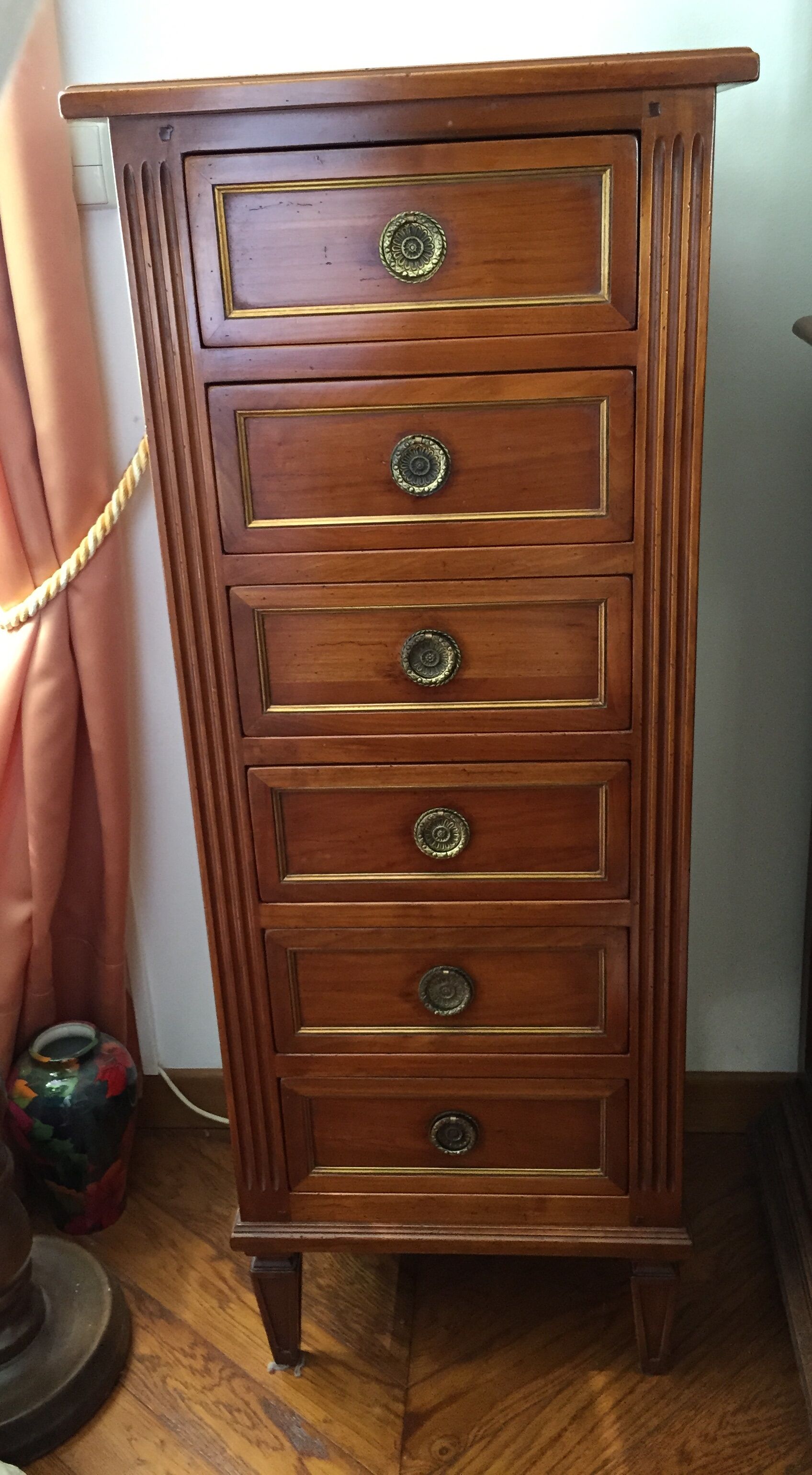 Louis XVI-style chiffonnier with six drawers