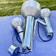 Chandelier ceiling lamp suspension 3 spots aluminum  1970