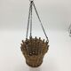 Suspended rattan basket duo