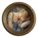 19th century miniature of a young girl with her head resting on a cushion