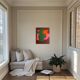 Colorful abstract on canvas "brick" 55x45cm by Bodasca