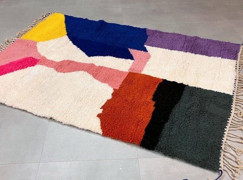Multicoloured Berber rug in wool 250cm x 150cm