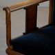 Early 20th century Danish Art Nouveau armchair, reupholstered in charcoal boucle.