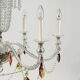 Lustre ancien 6 lumières en verre Italie XX Century