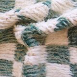 Green Checkered Carpet - 212 x 193 cm