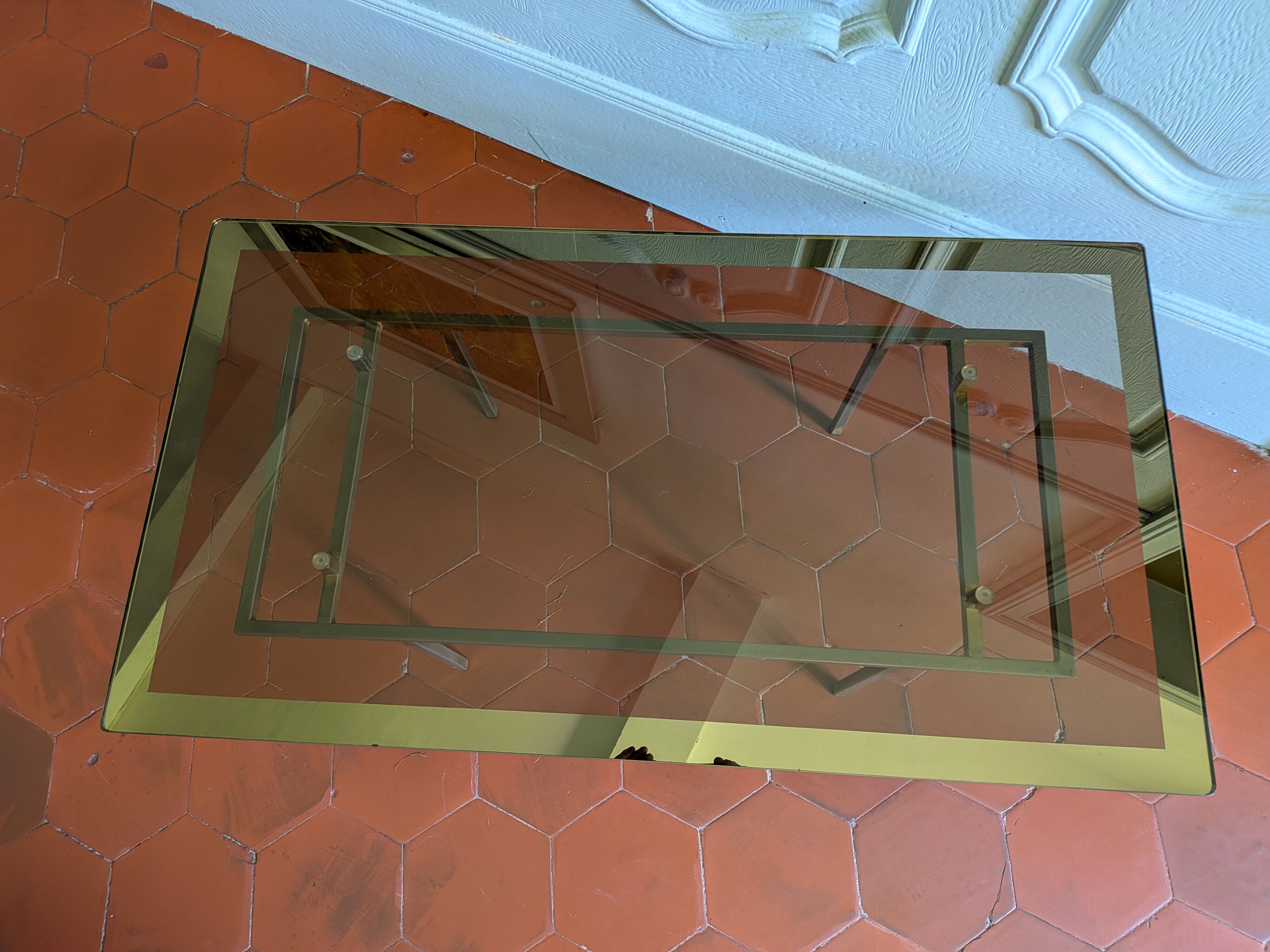 1970s coffee table with smoked glass