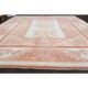 1970s Vintage Turkish Oushak Handmade Wool Cotton Pink Area Rug  168x220
