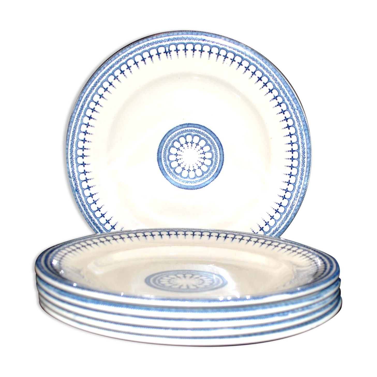 Flat plates Alhambra earthenware of Clairefontaine J.S & G "Terre de fer" 22.5cm