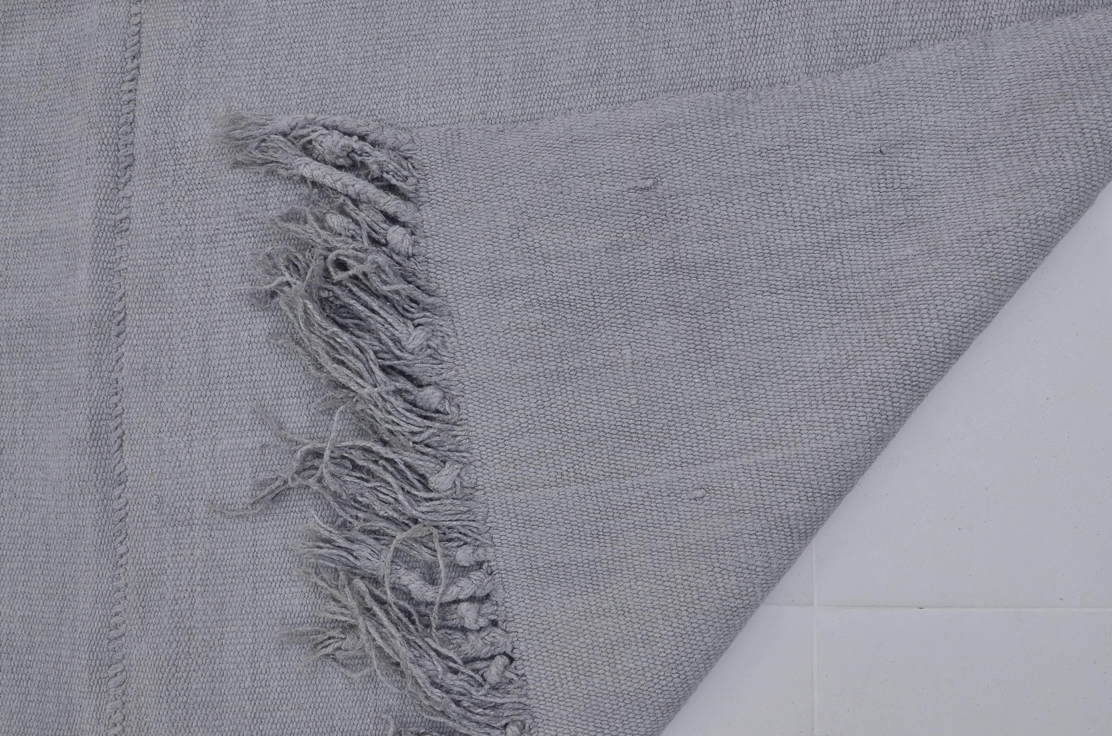 Vintage Anatolian hemp rug in grey, reference 3675