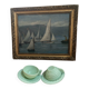 A pair of antique opaline tea cups.