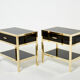Pair of brass lacquered bedside tables by Michel Pigneres 1970
