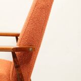 Scandinavian design curly orange armchair by H.Lis