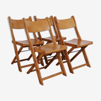 Lot de 4 chaises pliantes en bois 70