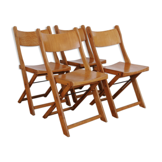 Set of 4 folding chairs in wood 70