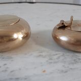 Duo of solid brass ashtrays 50s