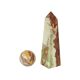 Veined onyx marble obelisk and polished sphere paperweight