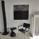 Sofa end in solid wood monoxyl organic shape black color