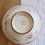 Antique pink ironstone salad bowl Sarreguemines - Fontanges model