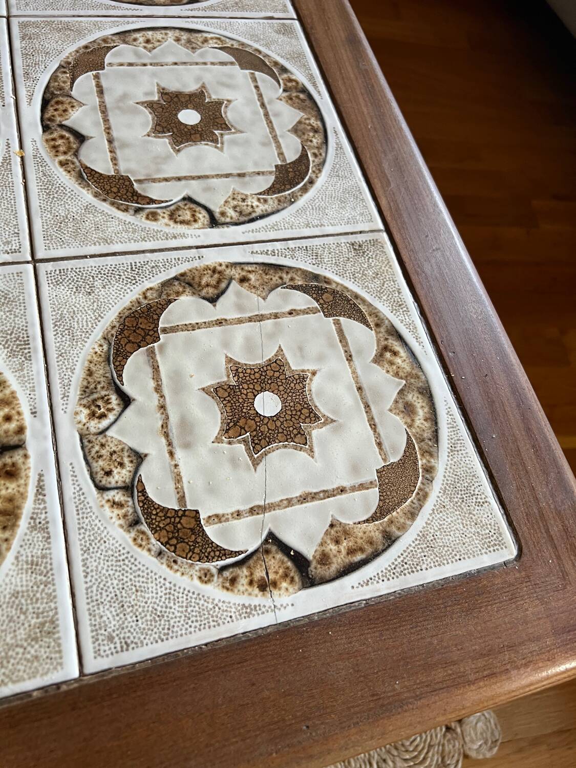 Vintage G-plan ceramic and teak table