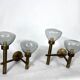 Pair of brass and glass sconces by Sciolari. Italian modern from 70s