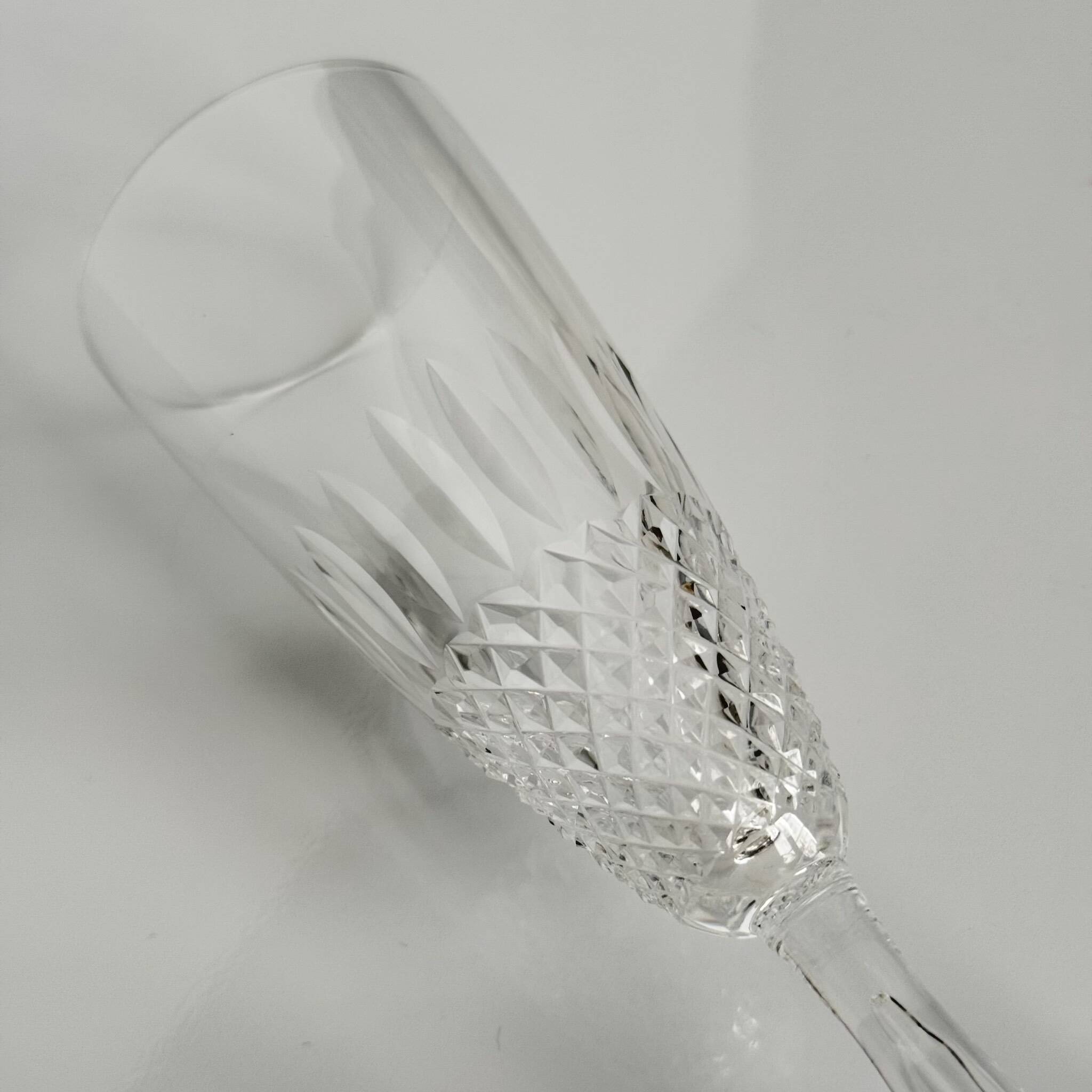 6 Champagne Flutes in Lalique Crystal | "Chinon" Model | 1960s
