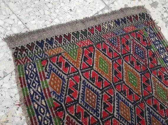 Vintage Turkish hallway rug 54x406 cm