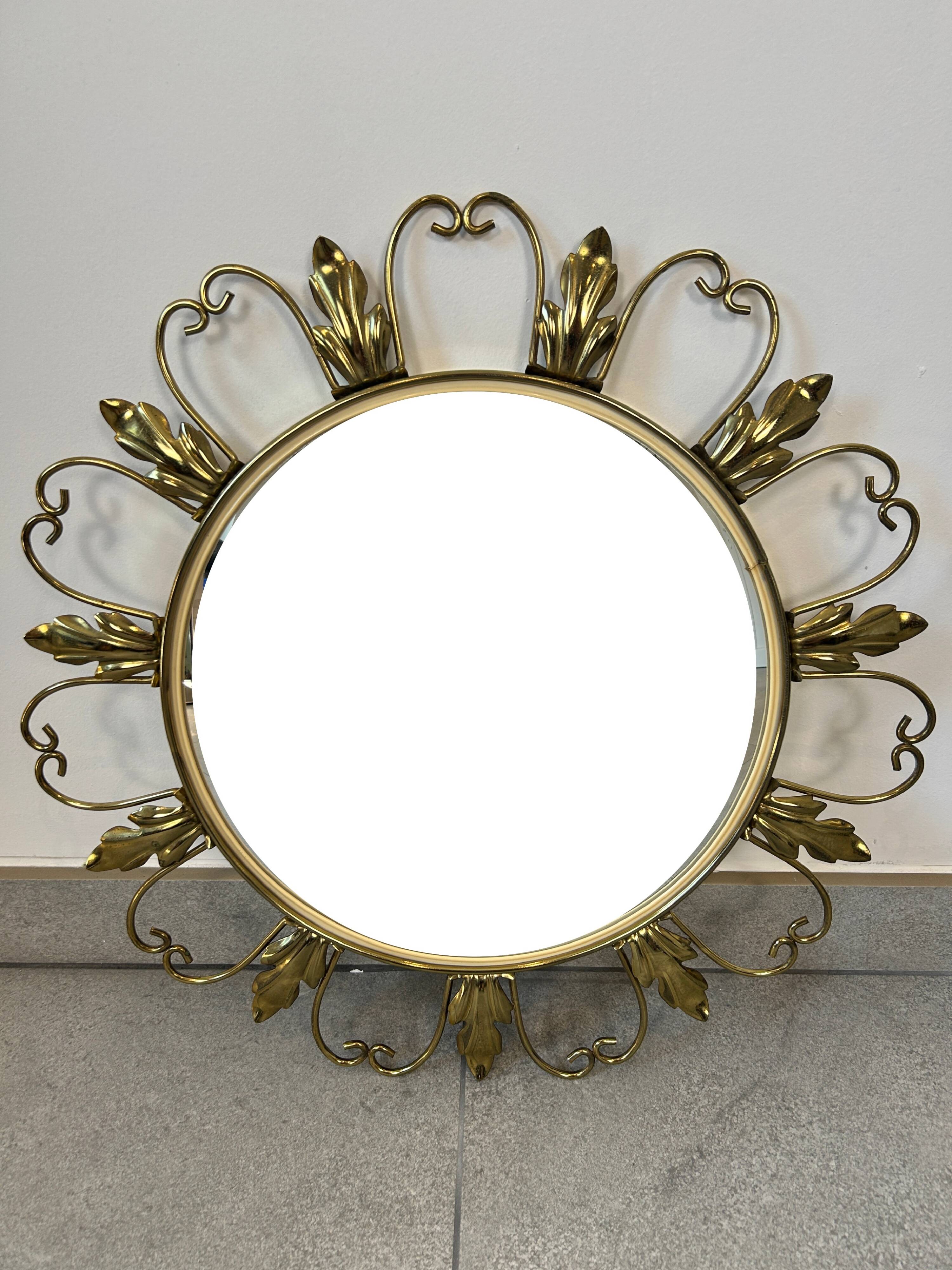 Golden metal convex sun mirror