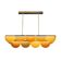 Contemporary Elongated Brown and Gold Murano Glass and Brass Ceiling Lamp, Italy