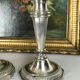 Pair of antique candlesticks in silver bronze louis XVI style
